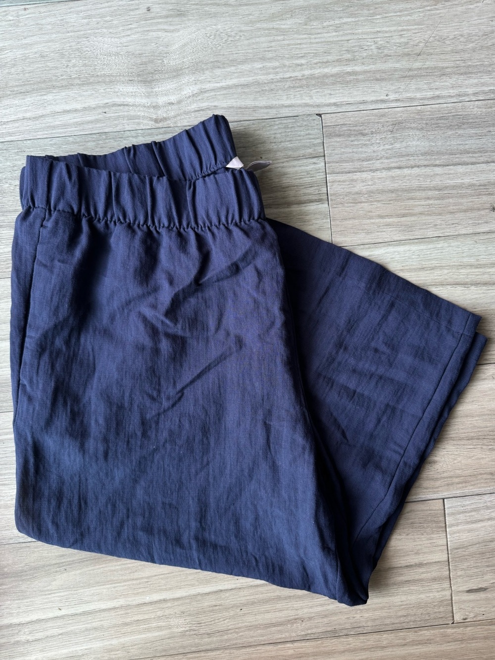 H&M Navy Wide Leg Cropped Lightweight Pants Size XXL